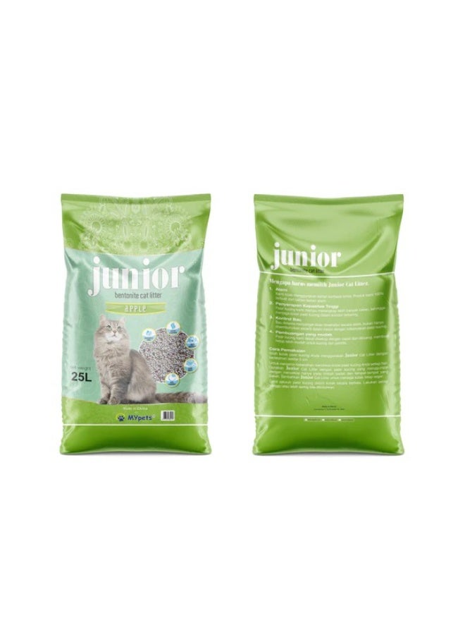 رمل قطط متكتل - تفاح - 25 لتر